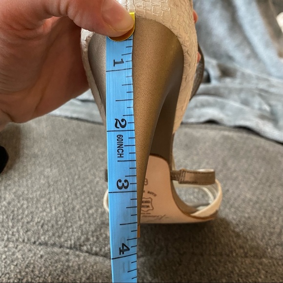 Kenneth Cole Strappy Leather Heels with Snakeskin Embossed Details - Picture 7 of 7